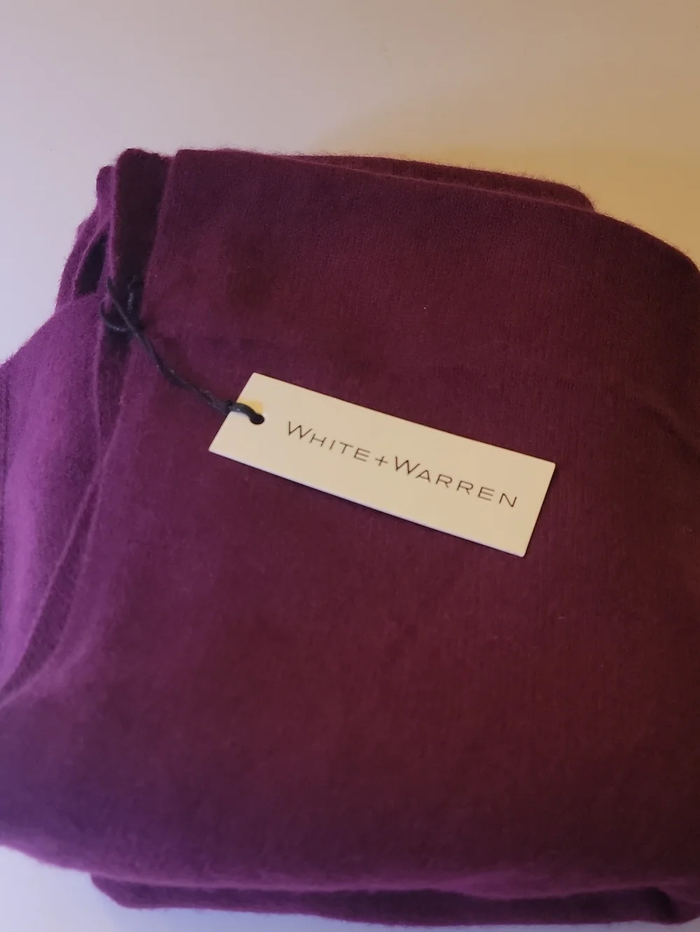 White + Warren Midnight Plum Cashmere Travel Wrap